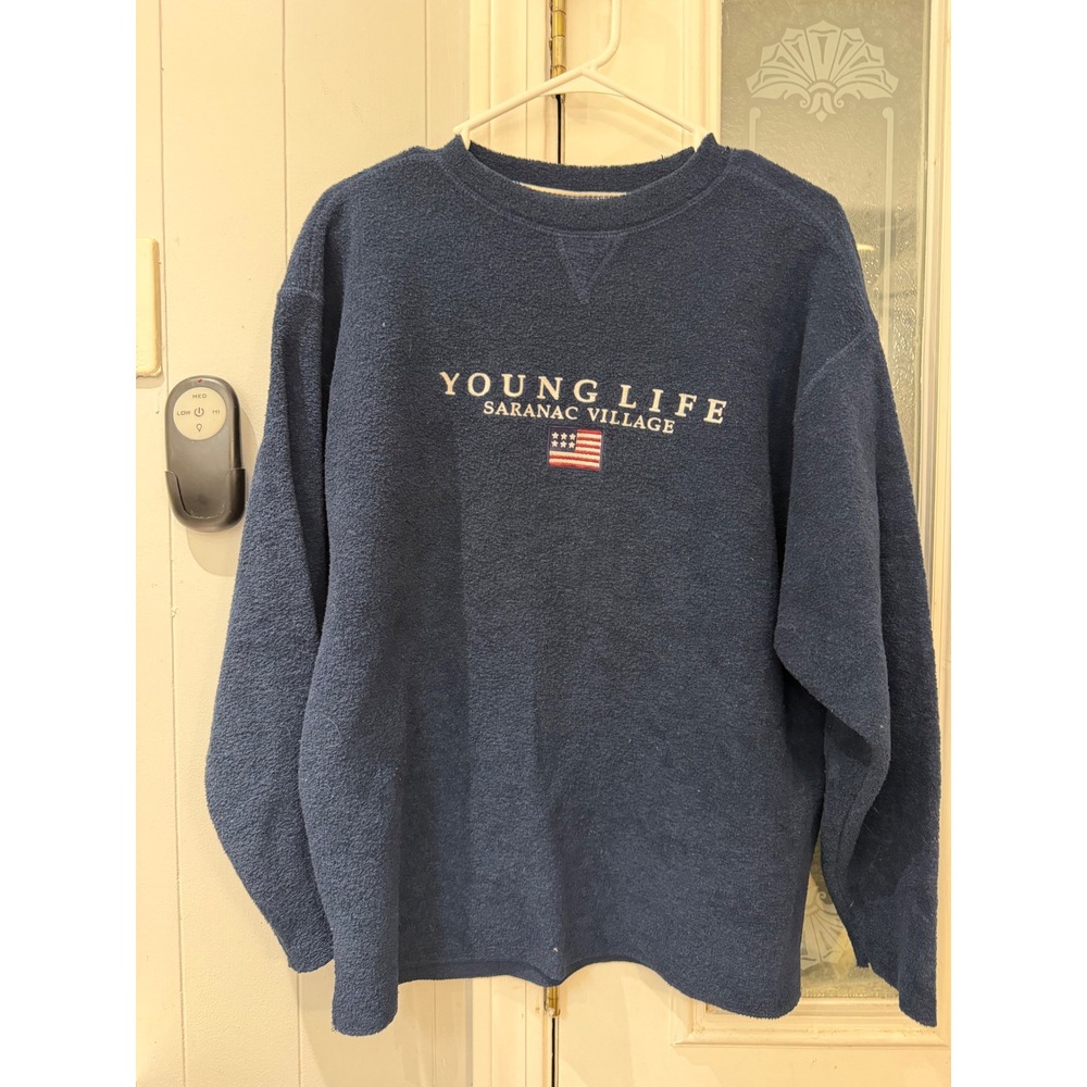 Gear For Sports Young Life Saranac Village Navy Blue Fleece Sweatshirt Medium